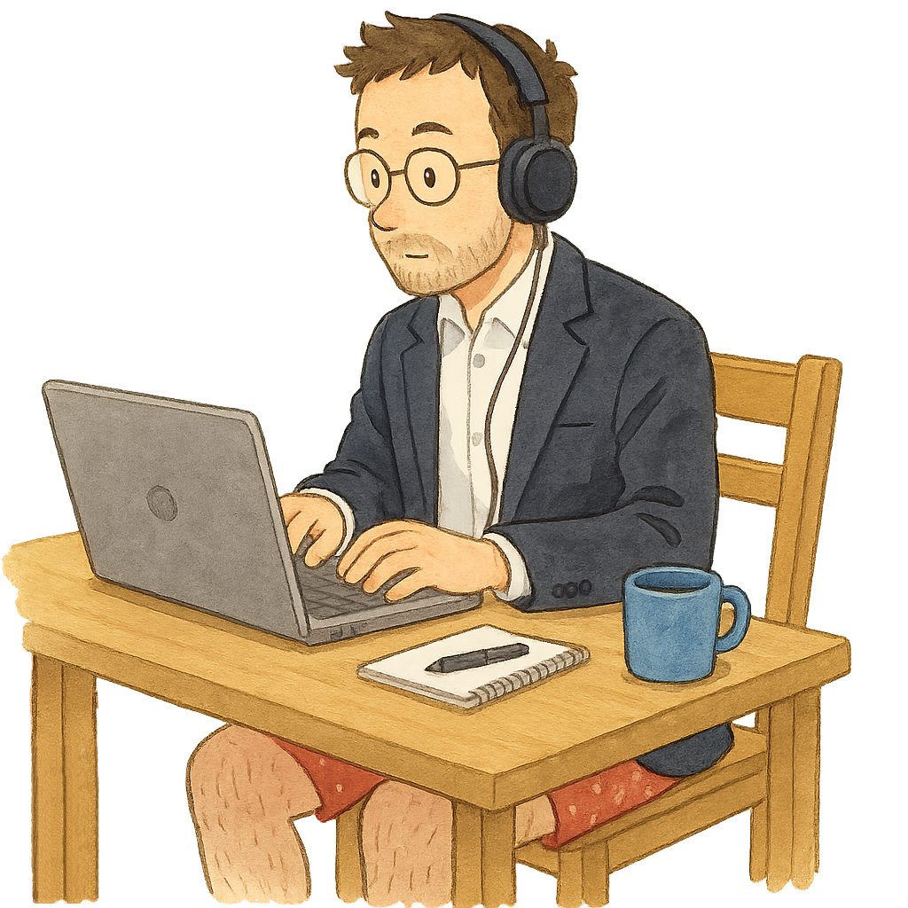 リモートワーク中のビジネスマン|Remote Work Attire for Online Meeting