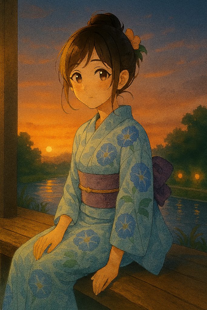 夕暮れと浴衣少女|Yukata Girl at Sunset